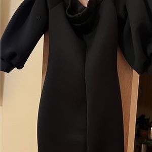 Black scuba fitted dress